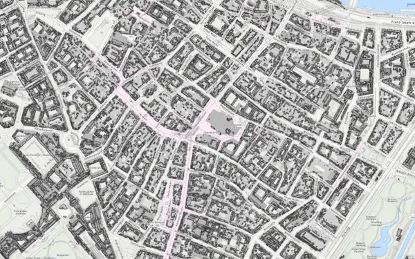 Solarkataster Wien: Kartenausschnitt aus der Grundblick-Karte