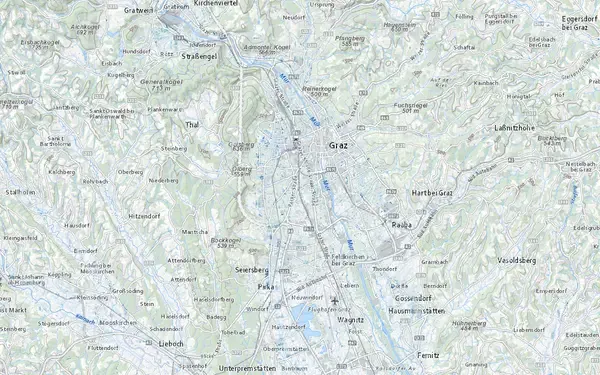 Starkregenkarte: Kartenausschnitt aus der Grundblick-Karte für Österreich