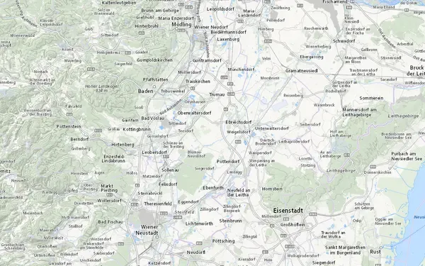 Wasserschutzgebiete: Kartenausschnitt aus der Grundblick-Karte für Österreich